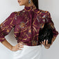 Cap Point S / wine Red Celmia Stylish Long Sleeve Blouse