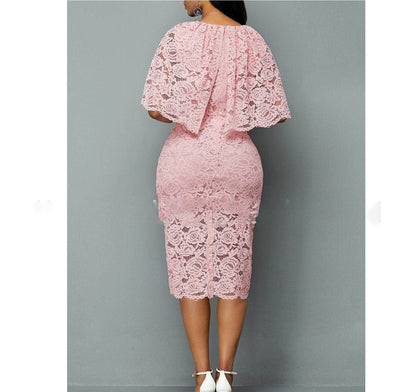 Cap Point Salome Hook flower hollow Lace Dress