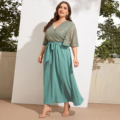 Cap Point Sharon Rose Plus Size Chic Elegant Long Evening Party Wedding Maxi Dress