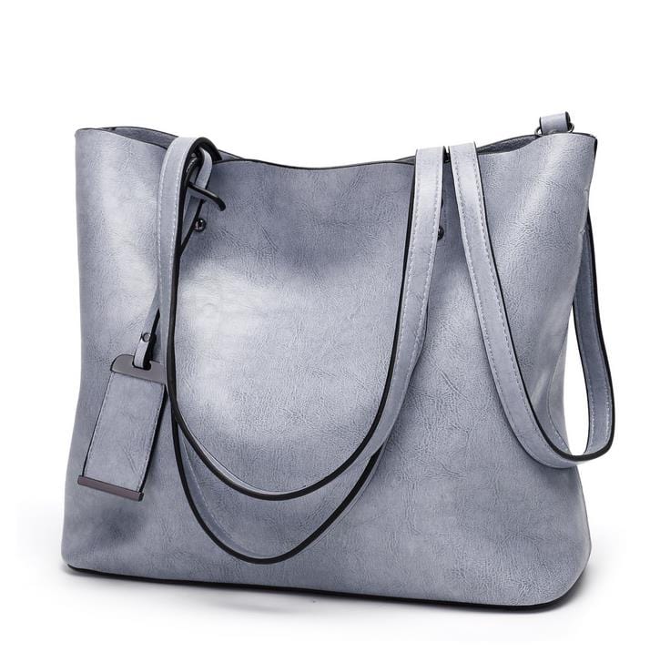 Cap Point sky blue / One size Monisa Leather bucket Double strap All-Purpose shoulder handbag