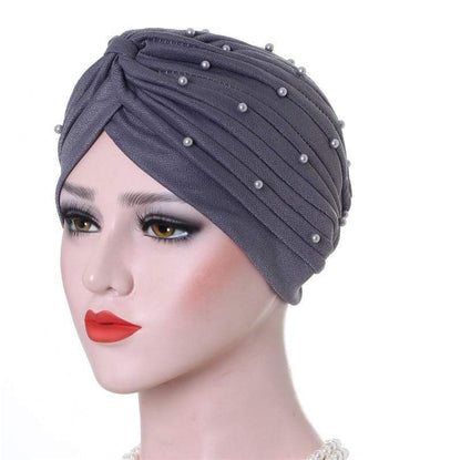 Cap Point Solid folds pearl inner hijab cap