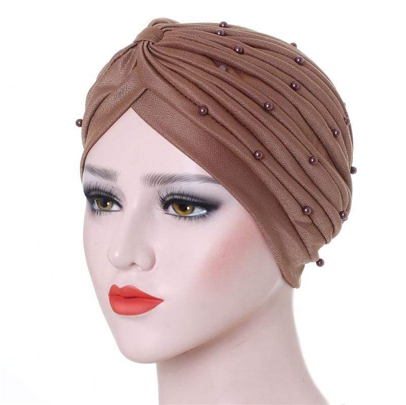 Cap Point Solid folds pearl inner hijab cap