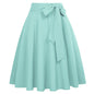 Cap Point Tiffany Blue / S Perline Belle Poque High Waist Self-Tie Bow-Knot Embellished  A-Line Skirt