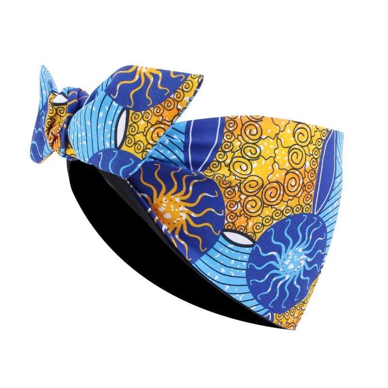 Cap Point Wave blue African Print Stretch Bandana