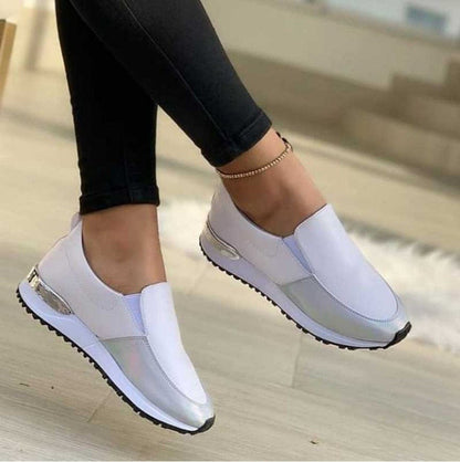 Cap Point white / 6.5 Fashionable flat sneakers for women
