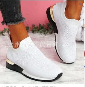 Cap Point white / 6 New Spring Knitting Mesh Breathable Platform Sneakers