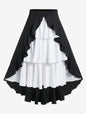 Cap Point White / M Charmaine Buckles Slit Bodycon High Waisted Flounce Pull On Skirt