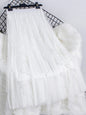 Cap Point white / One Size Emine High waisted ruffled pleated tulle maxi skirt