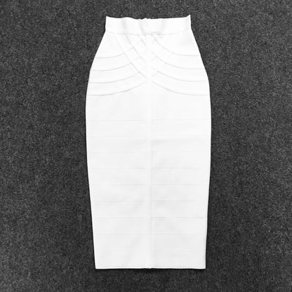 Cap Point White / S Belline Bandage Vintage Summer Midi Skirt