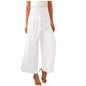 Cap Point white / S / China Comfy Workout Elastic High Waist Bowknot Wide Leg Pants