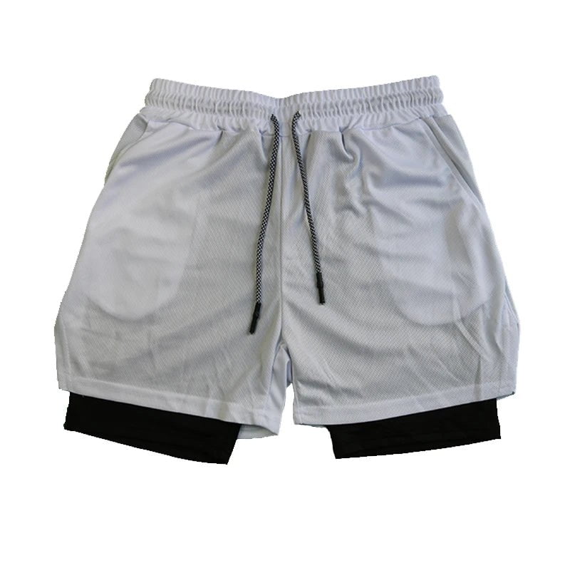 Cap Point White / XXXL Guelor Men's Double Layer Fitness Shorts