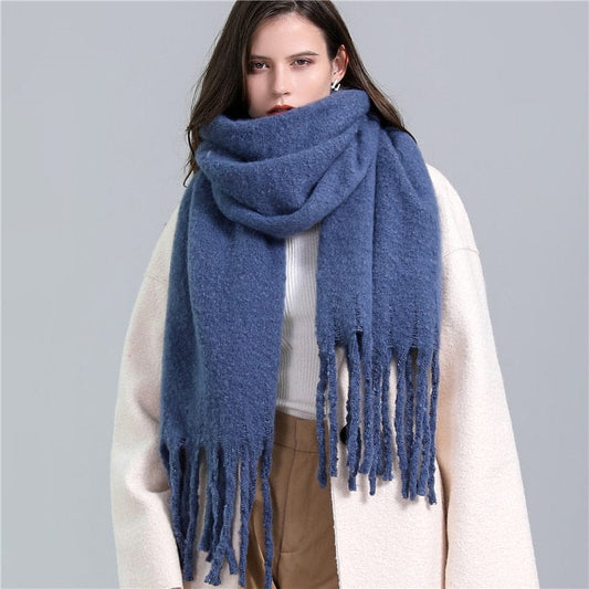 Cap Point Winnie Winter Wrap Thick Soft  Big Tassel Shawl Long Stole Scarf