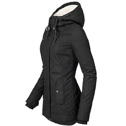 Cap Point Women Waterproof Hooded Fleece Lined Cotton Coat