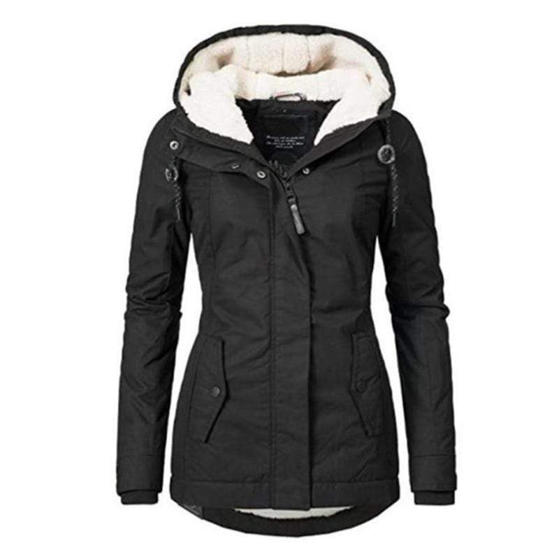 Cap Point Women Waterproof Hooded Fleece Lined Cotton Coat