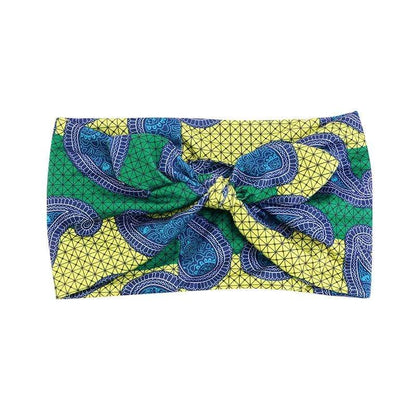 Cap Point Yellow green African Print Stretch Bandana