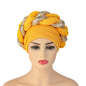 Cap Point Yellow / One Size Celia Auto Geles Shinning Sequins Turban Headtie