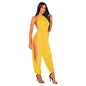 Cap Point Yellow / S Andreas Hollow Out Sleeveless O-Neck Belt Lace Up Jumpsuit